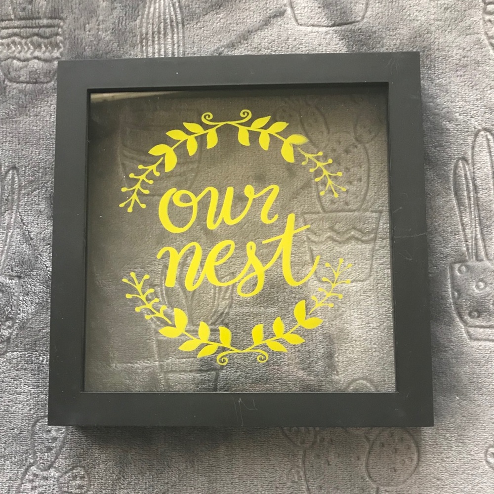 🍋 NWT Our Nest Block Message Home Decor